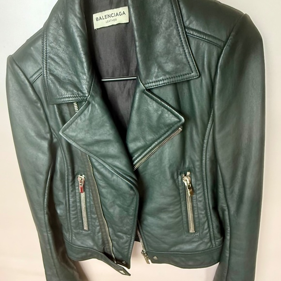 Balenciaga Lambskin Leather Biker Jacket Small US 2/4 FR 36 - Picture 1 of 8